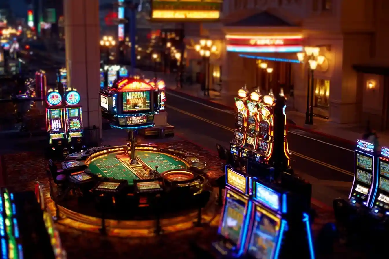 Slot machine in a casino setting